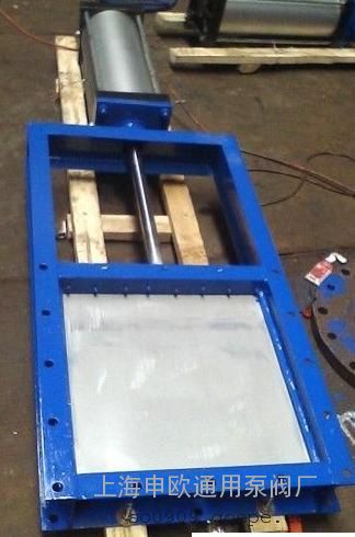 LMD400X400气动不锈钢单向螺旋闸门