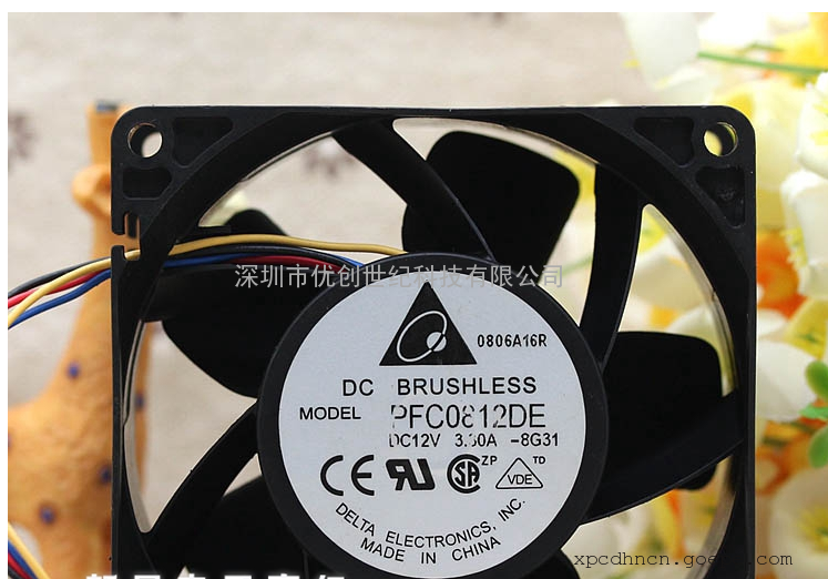 原装台达 PFC0812DE 8038 12V 3.30A 4线 双轴承 暴力 散热风扇