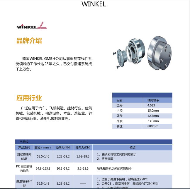 优势报价WINKEL机床行业精密导购U型 Standard 5Nbv 